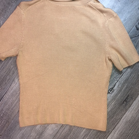 Khaki top thick crop top polo top - Picture 5 of 5